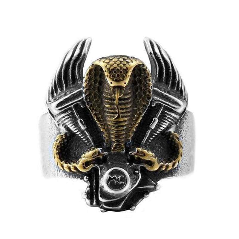 Slange Ring Biker Cobra (Stål)