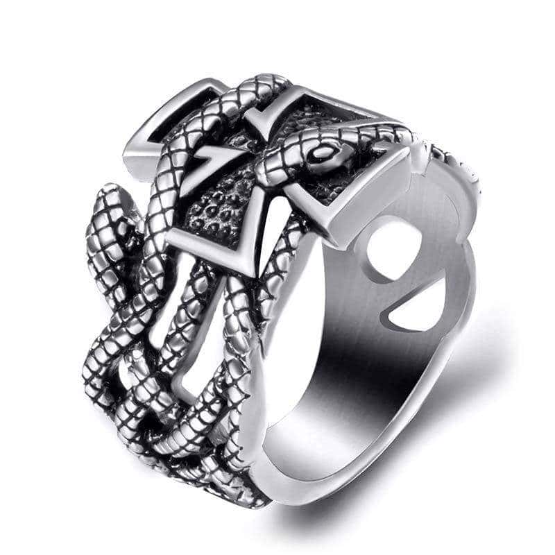 Slange Ring Frimurer (Stål)