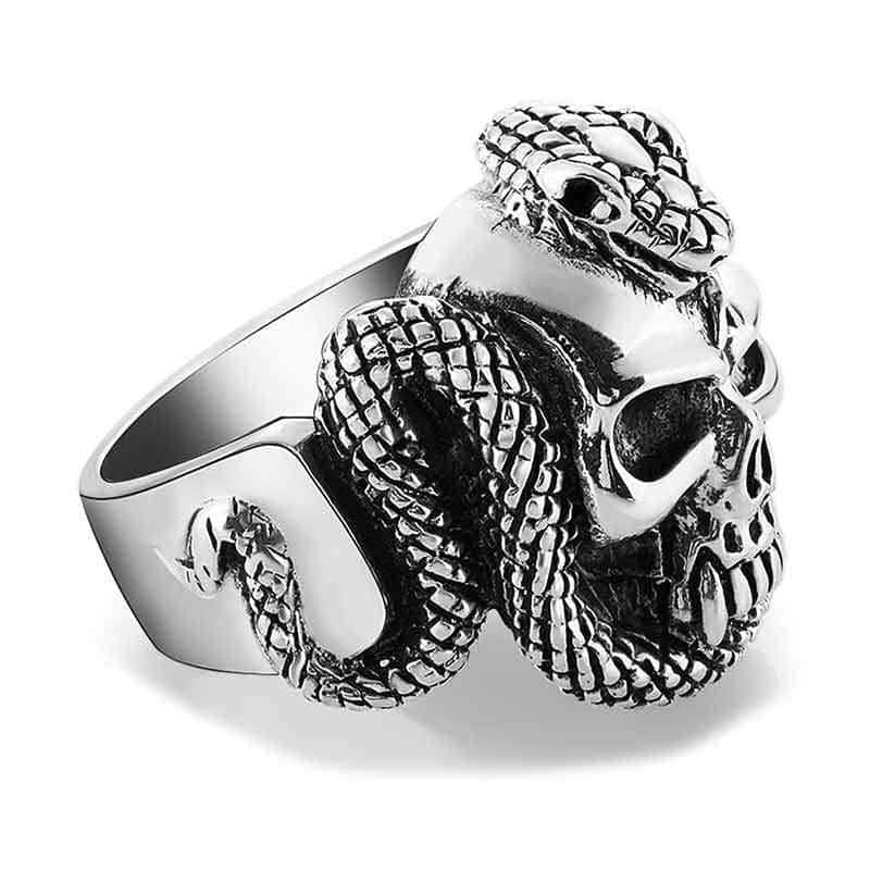 Slange Ring Kranium (Sølv)