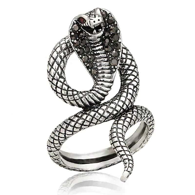 Slange Ring Sølv Cobra (Zirconium)