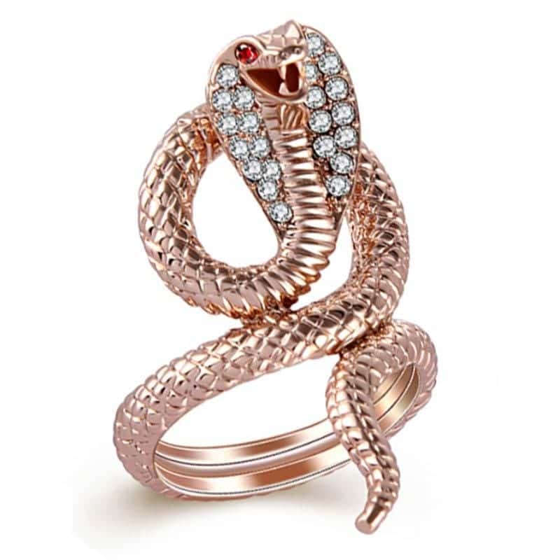 Slange Ring Guld Cobra (Zirconium)