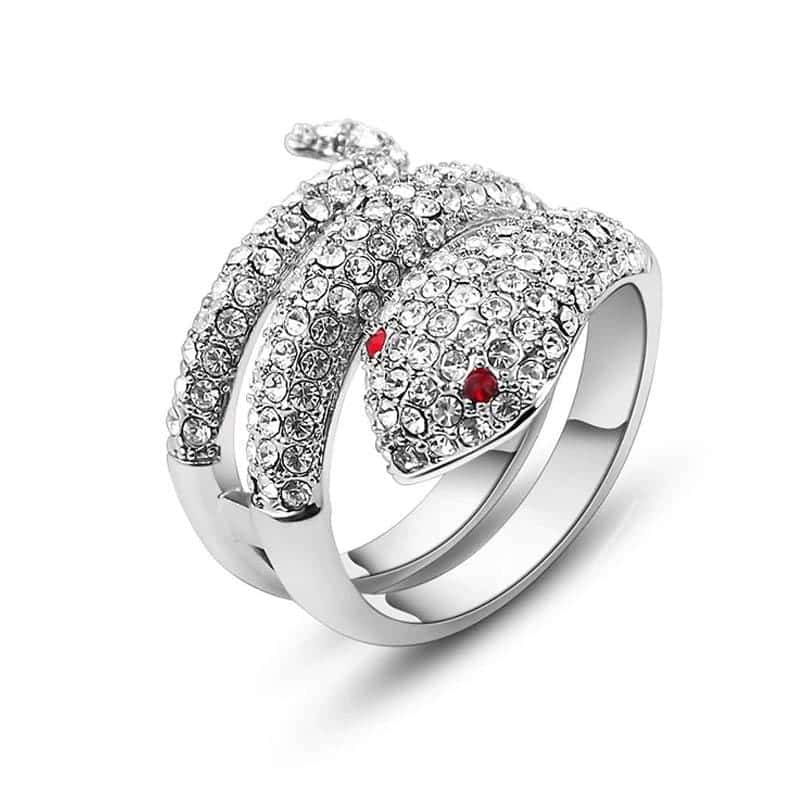 Slange Ring Krystal (Zirconium)