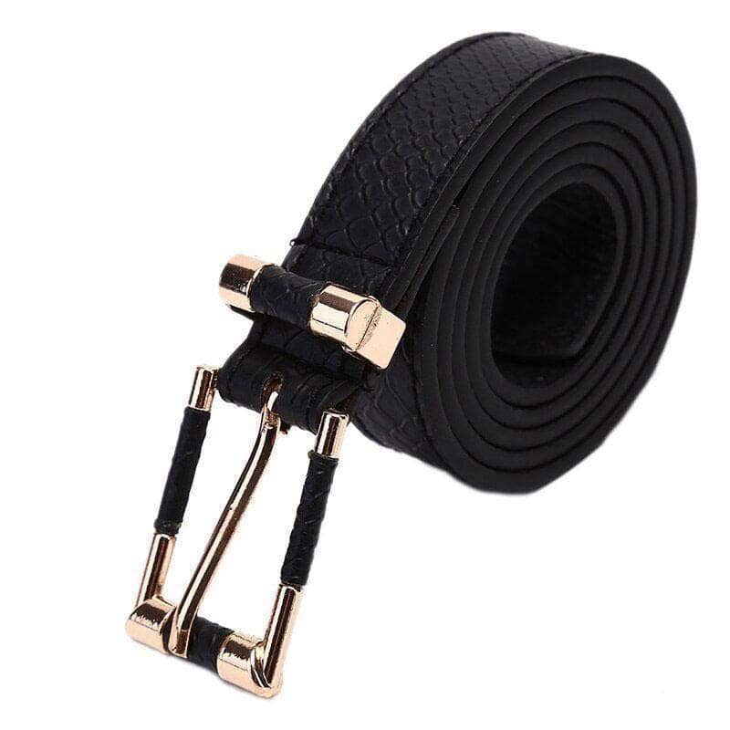 Bælte Med Slange Sort Elegant (Læder) (Skind)