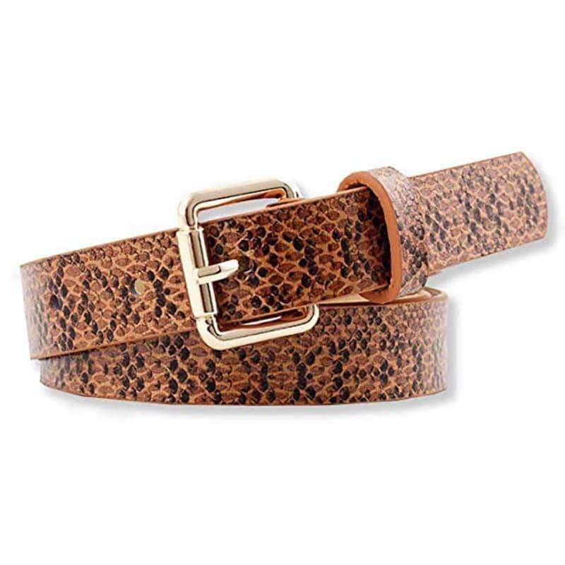 Bælte Med Slange Brun Python (Læder) (Skind)