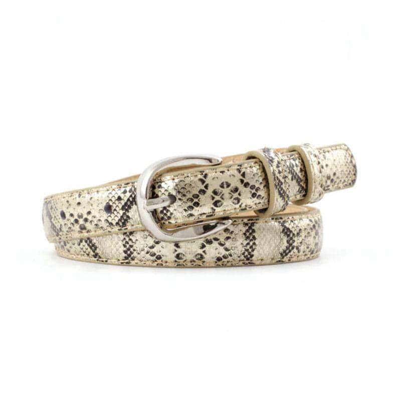 Bælte Med Slange Gylden Python (Læder) (Skind)