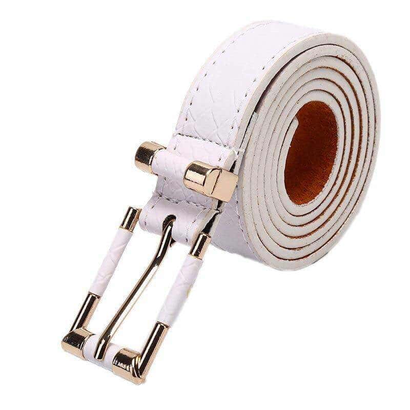 Bælte Med Slange Hvid Elegant (Læder) (Skind)