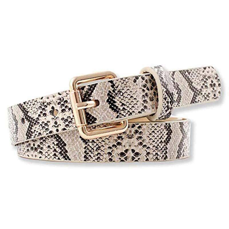 Bælte Med Slange Beige Python (Læder) (Skind)