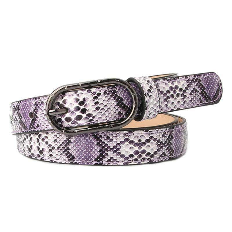 Bælte Med Slange Vintage Lilla (Skind)