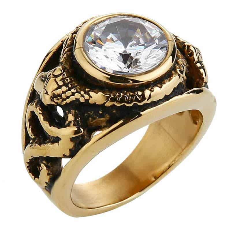 Slange Ring Gylden Ridderspore (Stål)
